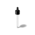 MIRON Violetglass 18-DIN Black TPE Bulb Pipette Dropper with Tamper-Evident Band & Bent Ball Glass Tip, 0.7cc Dosage (Orion 50/60-106)