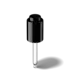 MIRON Violetglass 18-415 Black Push-Button Dropper Pipette with Straight Ball Tip, 0.35cc Dosage