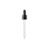 MIRON Violetglass 18-DIN Black Ribbed TPE Bulb Graduated Pipette Dropper with Tamper-Evident Band & Conical Tip, 1cc Dosage (Orion 50/60-106)