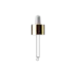 MIRON Violetglass 18-415 White Bulb Dropper Pipette with Gold Metallic Collar & Bent Ball Glass Tip, 0.65cc Dosage
