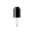 MIRON Violetglass 18-415 Black Push-Button Pipette Dropper with Straight Ball Tip, 0.35cc Dosage