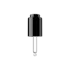 MIRON Violetglass 18-415 Black Push-Button Pipette Dropper with Straight Ball Tip, 0.35cc Dosage