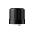 MIRON Violetglass 18-DIN Black Ribbed HDPE Tamper-Evident Vertical Dropper Cap, 1mm