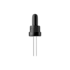 MIRON Violetglass 18-DIN Black Ribbed Tamper-Evident TPE Bulb Glass Pipette Dropper with Bent Ball Tip, 1cc Dosage