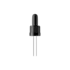 MIRON Violetglass 18-DIN Black Ribbed TPE Bulb Pipette Dropper with Tamper-Evident Band & Bent Ball Glass Tip, 0.7cc Dosage