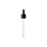MIRON Violetglass 18-DIN Black TPE Bulb Pipette Dropper with Tamper-Evident Band & Bent Ball Tip, 1cc Dosage
