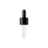 MIRON Violetglass 18-DIN Black TPE Bulb Pipette Dropper with Tamper-Evident Band & Bent Ball Tip, 1cc Dosage