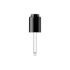 MIRON Violetglass 18-415 Black Push-Button Dropper Pipette with Straight Ball Tip, 0.35cc Dosage