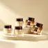 LISSON Packaging 1.7oz / 50ml Square Glass Cosmetic Jar with Wood-Grain ABS Cap