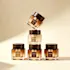LISSON Packaging 1.7oz / 50ml Square Glass Cosmetic Jar with Wood-Grain ABS Cap
