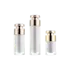 Queens Packaging Co., ltd. 1oz / 30ml Acrylic Cylinder Double-Wall Airless Pump Bottle with Metallized Shoulder & Pump Actuator, 0.22cc Dosage