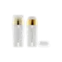Queens Packaging Co., ltd.  2x20ml / 0.68oz PP Slim Oval Dual-Chamber Airless Pump Bottle with Clear Overcap, Metallized Shoulder & Independent PP Pumps, 0.2cc Dosage