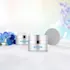 Queens Packaging Co., ltd. 1oz / 30ml Aluminum Double-Wall Straight Sided Cream Jar with Glass Inner Jar, Flush Cap & Silver Accent Band