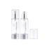 Queens Packaging Co., ltd. 1.7oz / 50ml Clear AS Cylinder Airless Pump Bottle with Flush AS Overcap & Aluminum Pump, 0.2cc Dosage