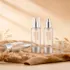 Queens Packaging Co., ltd. 1.7oz / 50ml Clear AS Cylinder Airless Pump Bottle with Flush AS Overcap & Aluminum Pump, 0.2cc Dosage