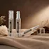 Queens Packaging Co., ltd. 0.51oz / 15ml Clear AS Slim Cylinder Airless Pump Bottle with Clear Overcap & Aluminum Pump, 0.22cc Dosage