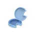 Hangzhou Ecopack Technology Co., Ltd 2.7g Single-Pan Pac-Man Shaped PETG & ABS Powder Compact with Clasp Closure and Bean Shaped Pan