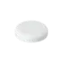 The image showcases the Mold-Rite Plastics PP Threaded Closure 70-0-400-0 (DD070). It is a circular, white plastic cap with a smooth, flat top and ribbed sides for easy gripping. The threading on the lower interior edge is visible, which allows it to securely fasten to compatible containers. The closure is designed for use in various packaging applications.