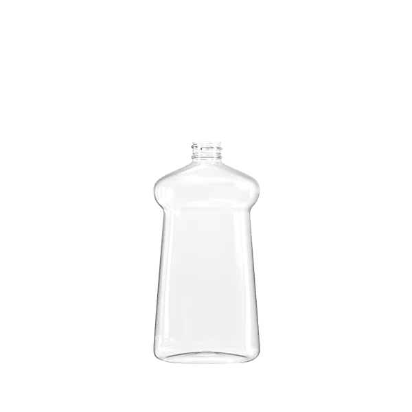 The image displays the Resilux 16.0oz PET Bottle A160E4Y. The bottle is clear and cylindrical with a smooth surface. It has a narrow neck and a screw-top opening. The design is simple and functional, suitable for various liquid products. The bottle is shown with no cap attached. 