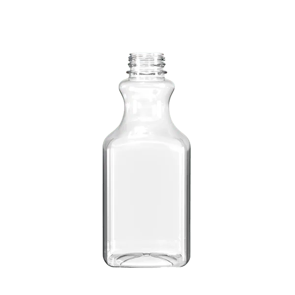 The image shows a clear, cylindrical PET bottle with a wide neck and a smooth surface, suitable for various liquid products. The bottle has a simple, modern design with a slightly rounded shoulder and base. The product name is "Resilux 59.0oz PET Bottle."