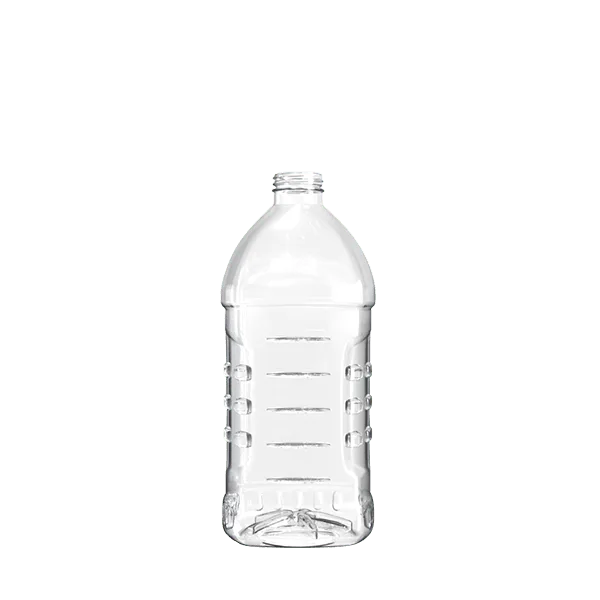 The image shows a Resilux 48.0oz PET Bottle, model A480E41. The bottle is made of clear plastic, features a cylindrical shape with smooth, rounded edges, and has a screw-top neck designed to accommodate a cap. The surface of the bottle is smooth and transparent, allowing the contents inside to be visible. The bottle is empty and stands upright against a plain white background.