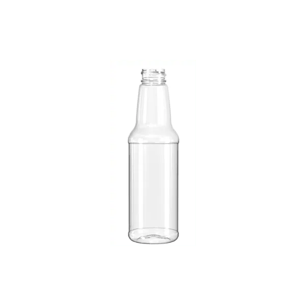 The image displays a clear, cylindrical PET bottle with a capacity of 10.0 oz. The bottle, named Resilux 10.0oz PET Bottle A100G0B, features a smooth, transparent surface and a standard screw-top opening. It has a simple, sleek design with no additional labels or markings. The bottle is empty and stands upright against a plain white background.