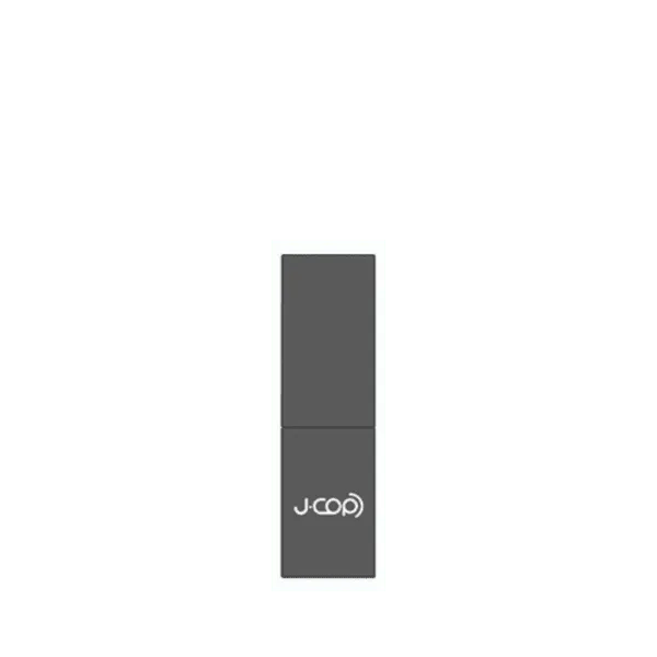 The image displays the JCOP 0.1oz ABS Lip Stick (LPN-S0071B-408C). The product is a sleek, cylindrical tube designed for holding lip balm or lipstick. It has a smooth, glossy black finish and features a twist-up mechanism at the base for dispensing the product. The cap is seamless and fits snugly over the tube, giving it a modern and minimalist appearance.