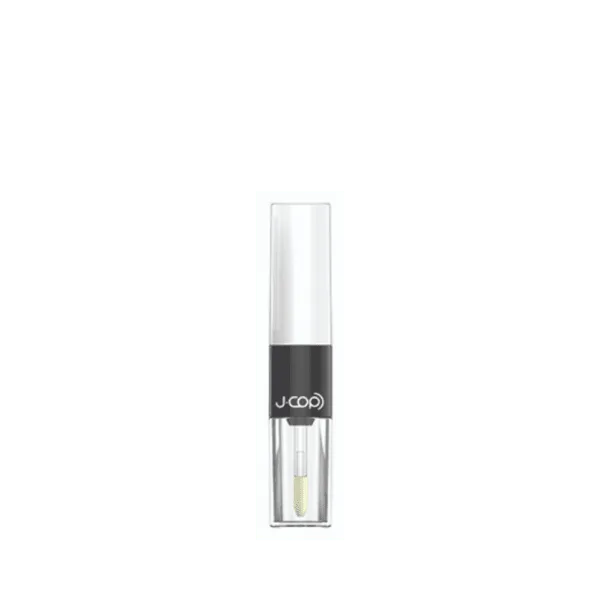 The image displays the JCOP 0.2oz ABS Lip Gloss Tube (GPDR310). The product is a small, sleek, and cylindrical lip gloss tube made of ABS plastic. It features a screw-on cap that matches the tube's material and design. The tube is transparent, allowing the contents to be visible, and it has a smooth, glossy finish. The overall design is simple and elegant, suitable for carrying in a purse or pocket.