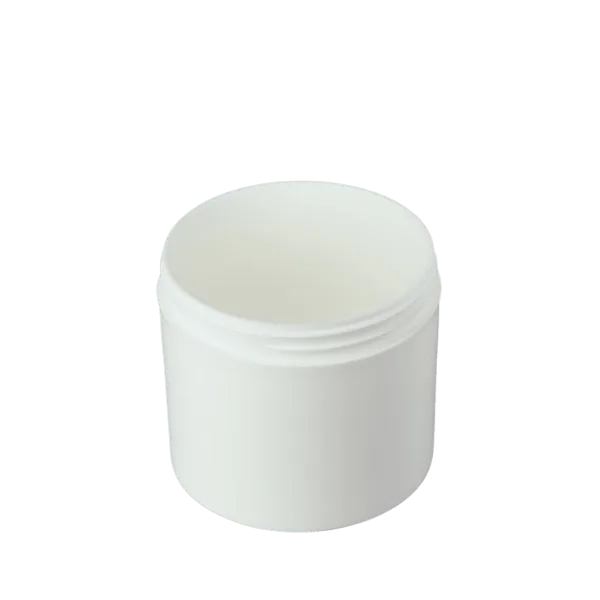 The image shows a Mold-Rite Plastics 12.0oz PP Jar. The jar is cylindrical with a smooth, white surface and a wide mouth opening. The lid is not shown in the image. The overall design is sleek and functional, suitable for storing various types of products.