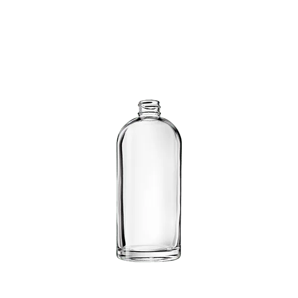The image showcases the Calaso 16.9oz Glass Bottle. This bottle is clear and features a sleek, cylindrical design with a straight, smooth body. The neck of the bottle is narrow, leading up to a standard screw-top opening. The glass is transparent, allowing the contents of the bottle to be visible. The overall design is simple and elegant, suitable for a variety of uses.