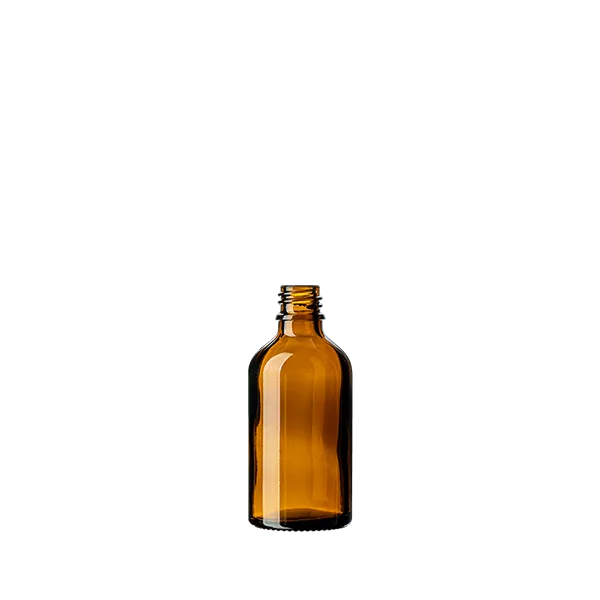 The image features the Calaso 2.0oz Glass Dropper Bottle BB13060-679. The bottle is transparent, showcasing a sleek and clean design with smooth surfaces. It includes a dropper cap, which is black and equipped with a pipette for dispensing liquids. The overall shape is cylindrical with a rounded shoulder, and the bottle stands upright. The dropper cap fits snugly, completing the elegant and functional aesthetic of the product.
