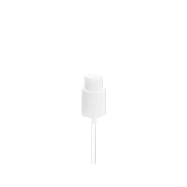 The image shows the Calaso PP Pump 18/415. It is a sleek, cylindrical pump dispenser featuring a smooth, rounded pump head with a nozzle for dispensing liquids. The pump is designed to fit onto bottles with an 18/415 neck finish. The material appears to be made of a durable, lightweight plastic, and the pump is depicted in a neutral color, possibly white or clear.