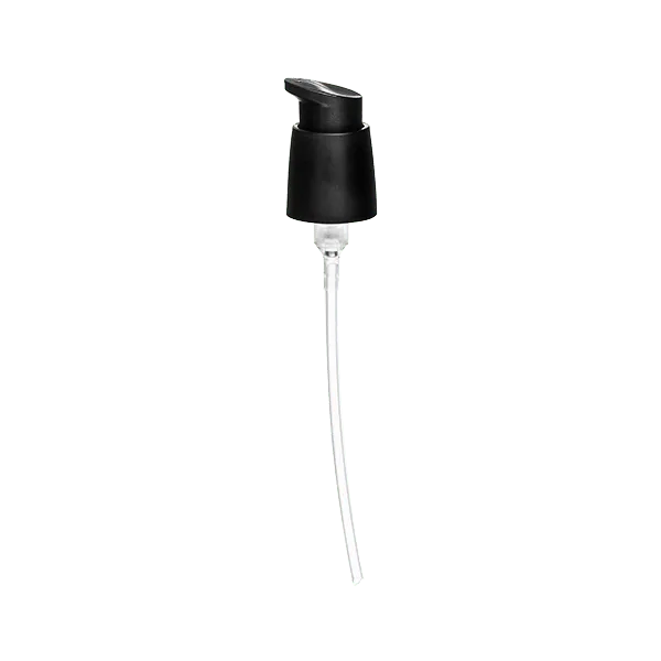 The image displays the Calaso PP Pump 24/410. It features a sleek, cylindrical pump mechanism with a standard screw-on base designed for compatibility with various bottles. The pump is white and has a ribbed texture around the neck for easy gripping. The nozzle is smooth and slightly tapered, allowing for precise dispensing of liquid products.