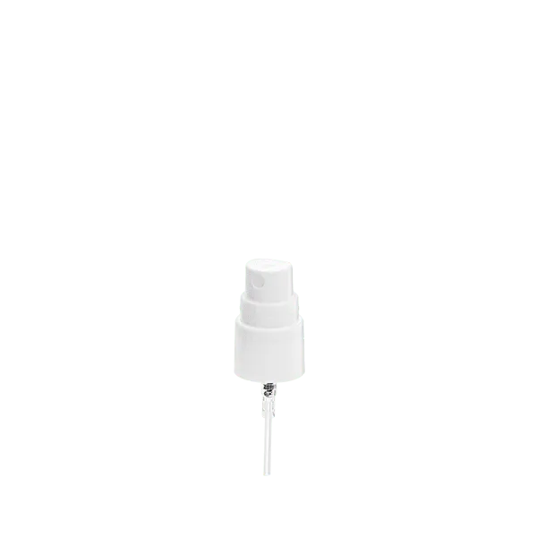The image shows the Calaso PP Sprayer 24-410. It is a white plastic sprayer with a ribbed collar and a smooth, rounded pump head. The sprayer includes a clear plastic overcap to protect the pump mechanism. The nozzle is designed to dispense liquid in a fine mist. The product is displayed against a plain, light-colored background.