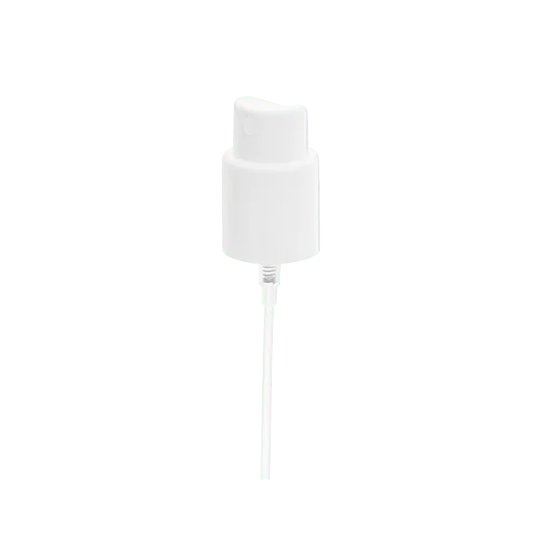 The image shows the Calaso PP Sprayer 24/410. It is a white plastic sprayer with a ribbed screw cap and a long dip tube extending from the bottom. The sprayer features a standard nozzle designed for dispensing liquids in a fine mist. The overall design is practical and straightforward, suitable for various liquid products.