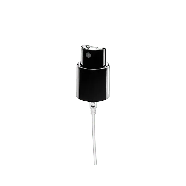 The image shows the Calaso PP Sprayer 24-410. It is a plastic spray nozzle with a ribbed collar. The sprayer features a small, cylindrical pump head that is ergonomically designed for easy use. The nozzle is likely adjustable, allowing for different spray settings. The sprayer is primarily white with a transparent dip tube extending from the bottom.