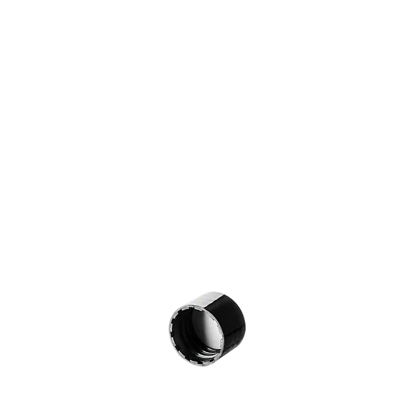 The image displays the Calaso PP Threaded Closure 18-400 (MCB05A1A001.200). It is a small, cylindrical, plastic screw cap designed for bottles or containers. The cap is primarily white and has a smooth, glossy finish. The threading is visible at the lower part of the cap, which allows it to securely fasten onto compatible bottles or containers. The overall design is simple and functional.