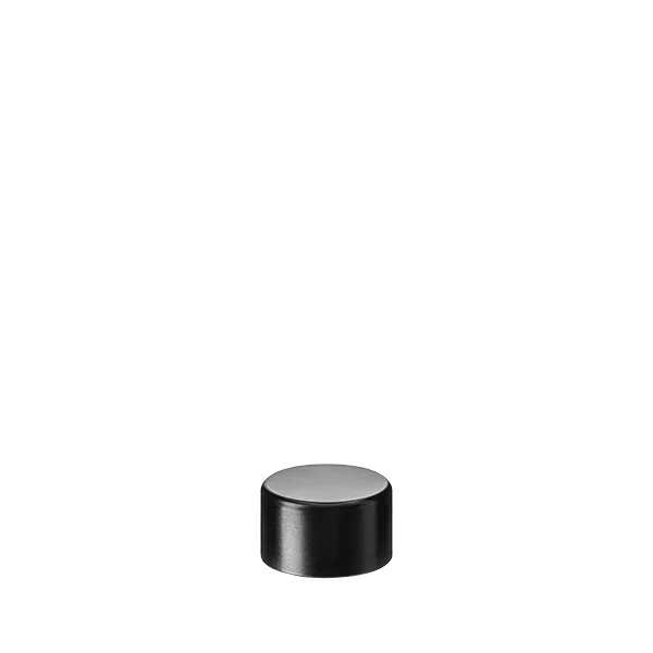 The image shows the Calaso Aluminum Threaded Closure 28-410. The closure is cylindrical with a smooth, metallic finish, and features threading on the inside designed for secure attachment to compatible containers. The top surface is flat and unadorned, and the overall appearance is sleek and modern.