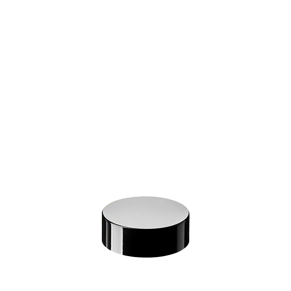 The image shows a Calaso PP Threaded Closure 45 Special. It is a white, circular closure cap with a smooth surface and threaded interior designed to fit securely onto compatible containers. The cap features a slightly domed top and clean, precise edges, indicating a well-crafted design suitable for sealing products.