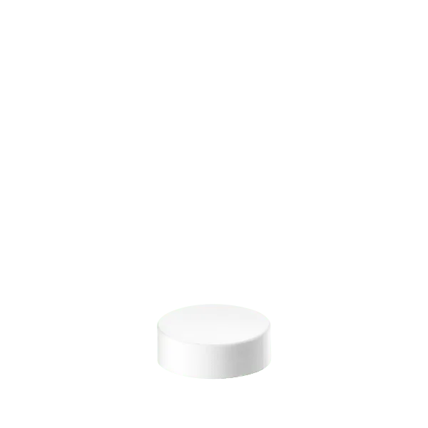 The image shows the Calaso PP Threaded Closure 40-400 HPA25A1A001. It is a white, circular plastic cap designed to fit onto containers with a 40-400 neck finish. The cap features a smooth, matte surface with no visible text or logos, and the threading is visible on the interior side of the closure.
