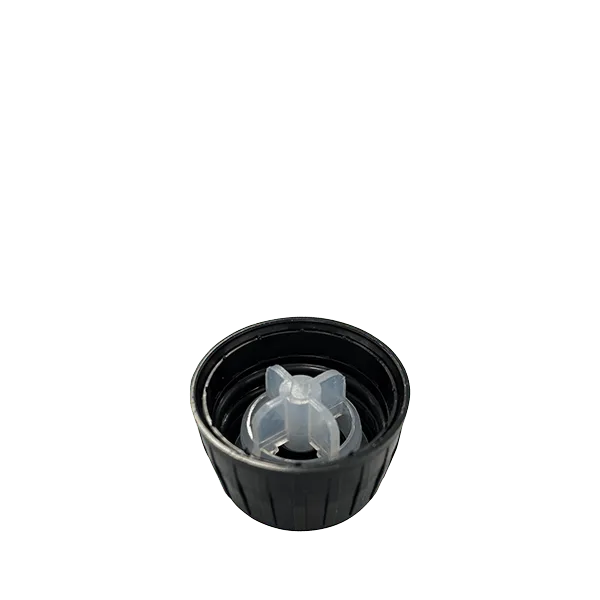 The image shows the Calaso PP Threaded Closure PP28. It is a white plastic screw-on cap designed for sealing bottles. The closure has a ribbed texture around its sides for easy grip and handling. The top surface of the cap is smooth and flat.