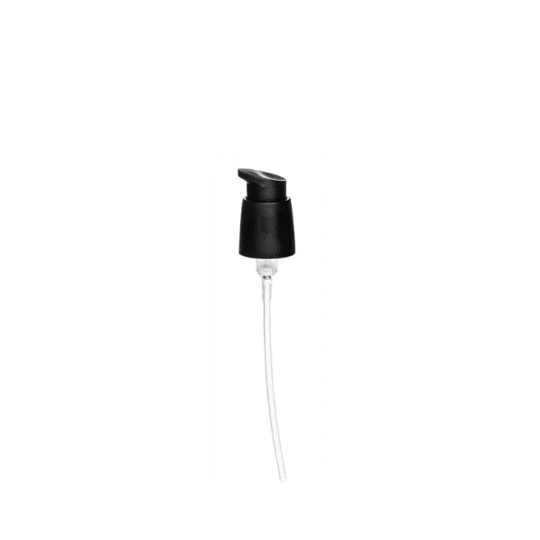 The image shows the Calaso PP Pump 24-410. The product features a sleek, cylindrical pump dispenser with a smooth, glossy white finish. The pump head has a slightly rounded top with a short, narrow spout for dispensing liquid. The base of the pump is designed to fit securely onto various bottles, and it has a standard 24-410 neck finish. The overall appearance is clean and modern, suitable for a range of personal care or household products.