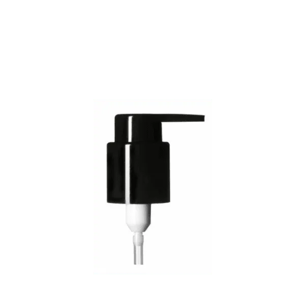 The image displays the Calaso PP Pump 24/410, featuring a sleek, cylindrical design. The pump mechanism is predominantly white with a ribbed texture on the nozzle for better grip. The pump has a long, slender dip tube extending from the bottom, designed to fit various bottles. The nozzle appears to be easy to operate with a smooth, rounded top that can be pressed down to dispense the product.