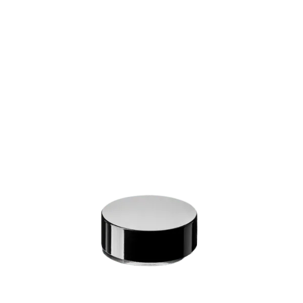 The image shows the Calaso PP Threaded Closure 45 Special. It is a white, cylindrical, plastic cap designed for sealing containers. The closure features a smooth, flat top surface and threaded sides, which allow it to be securely fastened to corresponding containers. The clean and simple design of the cap makes it suitable for various packaging applications.
