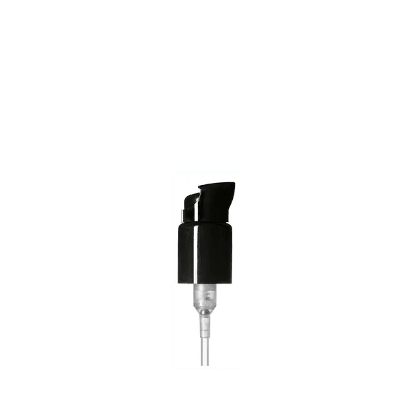 The image features the Calaso PP Pump 24/410. It is a sleek, cylindrical pump dispenser with a smooth, glossy finish. The pump has a rounded top with a protruding nozzle, designed for easy dispensing of liquid products. The base of the pump is threaded, allowing it to be securely attached to compatible bottles or containers. The overall design is minimalist and functional, suitable for a variety of liquid dispensing needs.