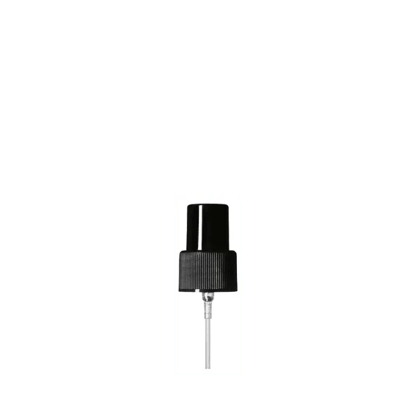 The image shows a white Calaso PP Sprayer with a 24/410 neck finish. The sprayer features a smooth, cylindrical pump head with a ribbed collar for easy grip during use. A long, slender dip tube extends from the bottom of the collar, intended to reach the product inside a bottle. The spray nozzle is designed to deliver an even mist of liquid when the pump head is pressed down.