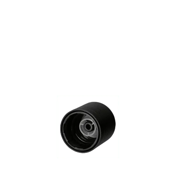 The image depicts the Calaso PP Threaded Closure DIN18. The closure is a small, cylindrical cap designed to fit on bottles with a DIN18 neck finish. It is made of polypropylene (PP) and has a smooth, matte finish. The cap is shown in a neutral color, likely white or off-white, and features threading on the inside to secure it tightly onto a bottle. The design appears to be simple and functional, suitable for a variety of liquid products.