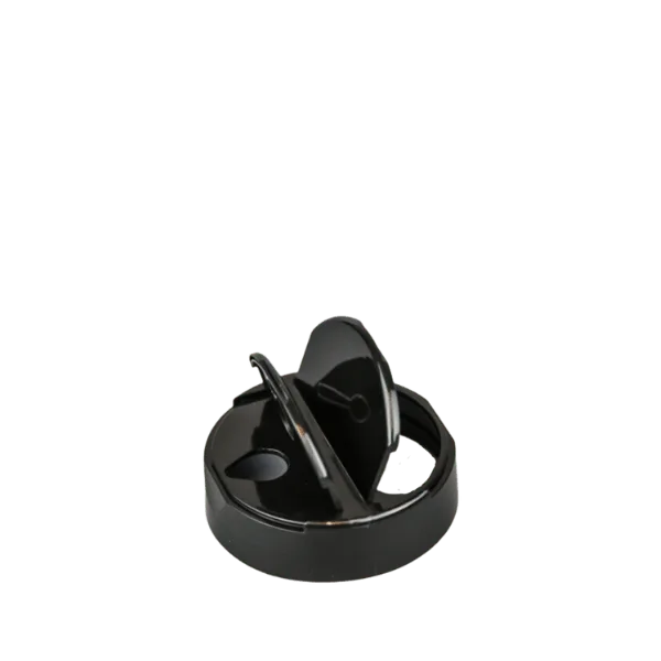 The image shows a white plastic flip-top cap designed for bottles. The cap is circular with a smooth finish and features a hinge that allows the top to flip open and closed. This specific cap fits a 63-485 neck finish, making it suitable for various bottle types. The product name is "MRP Solutions PP Flip Top Cap 63-485."