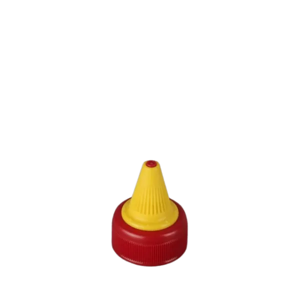 The image shows a white plastic cap designed for containers. It has a smooth, cylindrical shape with a ribbed edge for easy gripping. The cap features a twist-open mechanism and is labeled as "MRP Solutions PE Twist Open Cap 33-455."