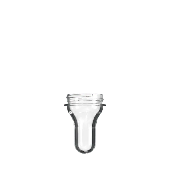 The image shows the Resilux PET Bottle Preform 41gm 38-400. It is a transparent, cylindrical plastic preform with a threaded neck designed for bottling. The preform is displayed against a plain white background, highlighting its shape and clarity.